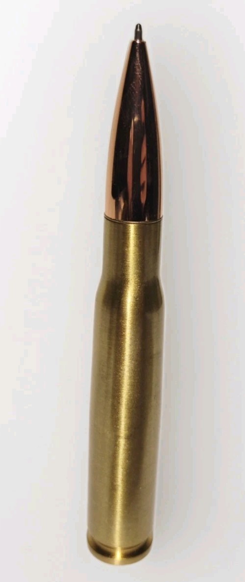 50 CAL TWIST PEN BLACK INK NOVELTY LONG RANGE RIFLE WRITING ~ WORKING CONDITION