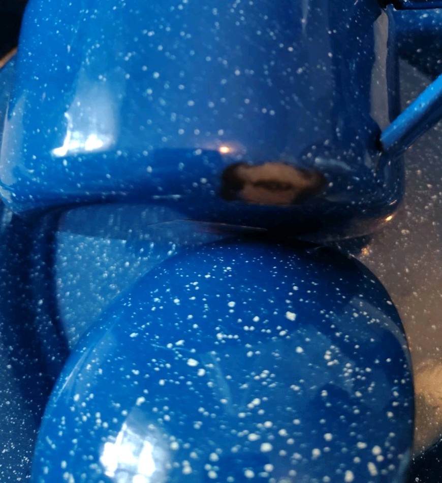 18 pc Vintage Blue and White Speckled Enamel Ware