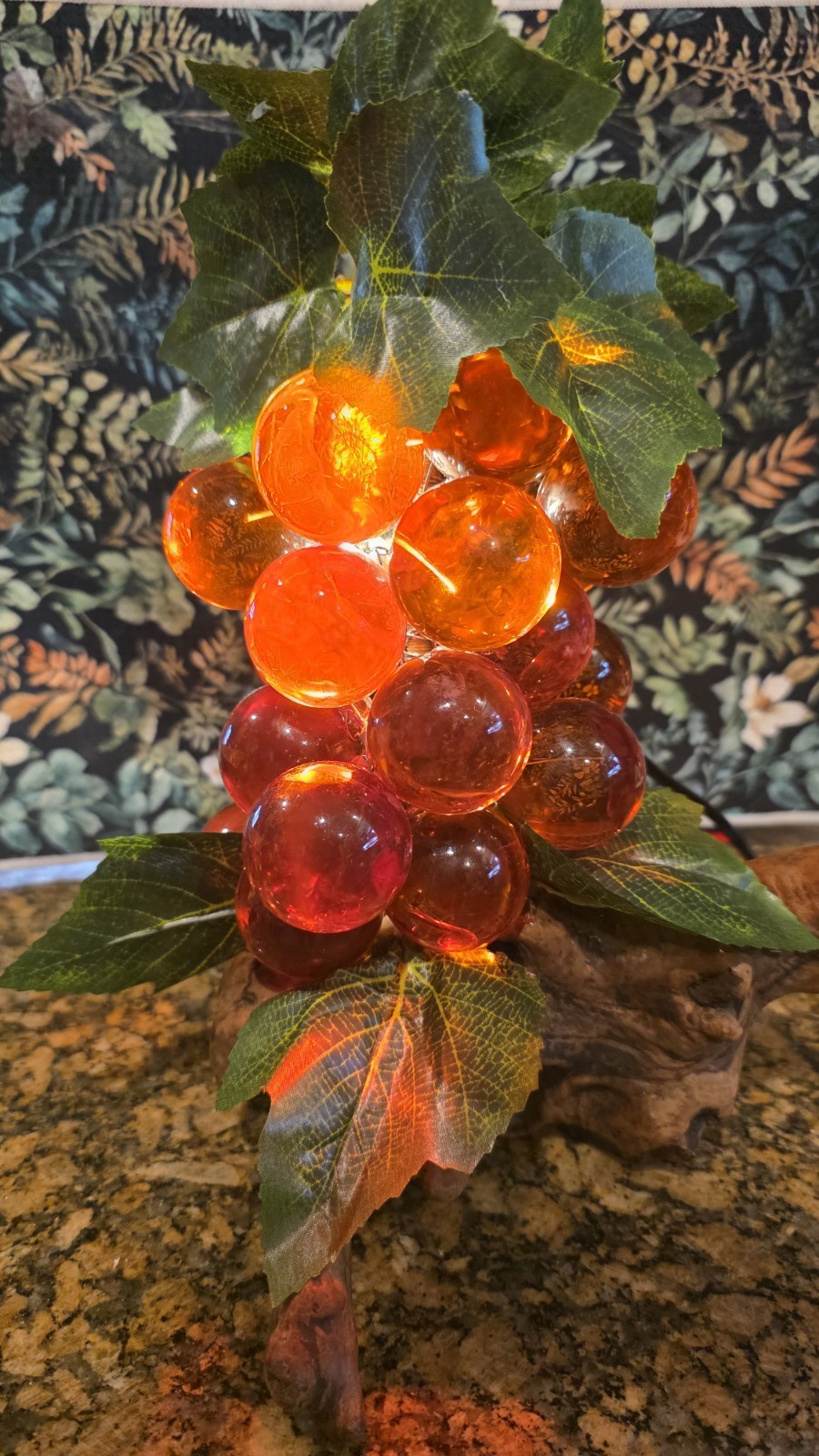 Lucite Grape Table Lamp Mid Century Modern