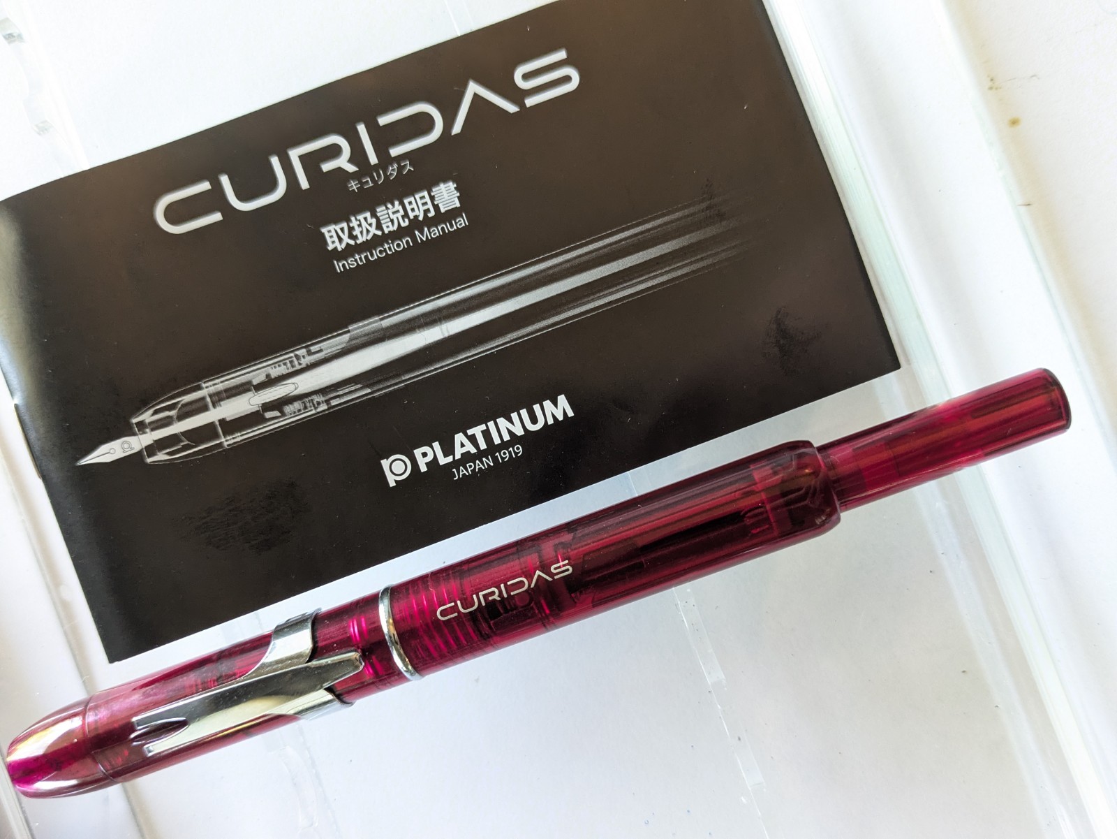 New Red Ct Platinum Curidas Capless Fountain Pen – Steel F Nib