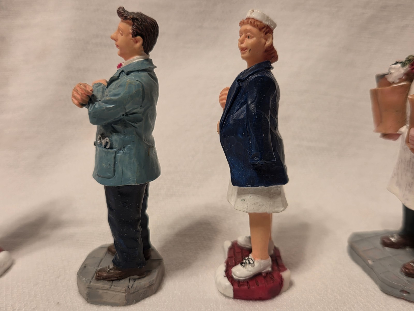 Lemax Doctor Nurse Barber Carpenter Grocery Boy Christmas Village (5 Lot)