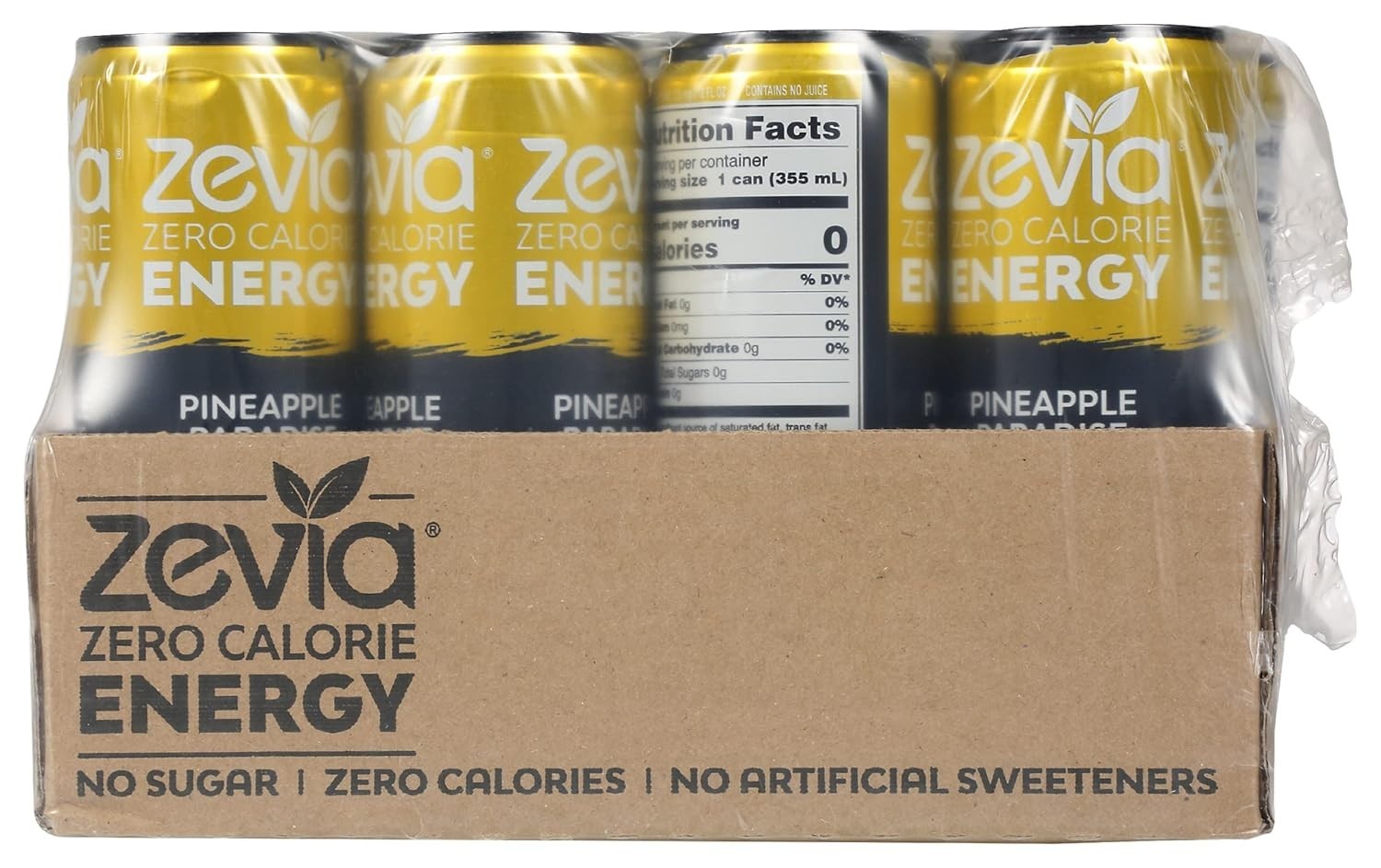 Refreshing Pineapple Paradise Energy Drink – Zero Calories, 12 Fl Oz Cans Set