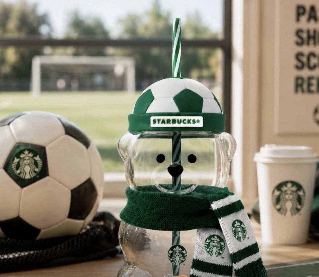 Starbucks 2026 FIFA World Cup Bearista Bear Cup w/ Scarf Soccer Tumbler