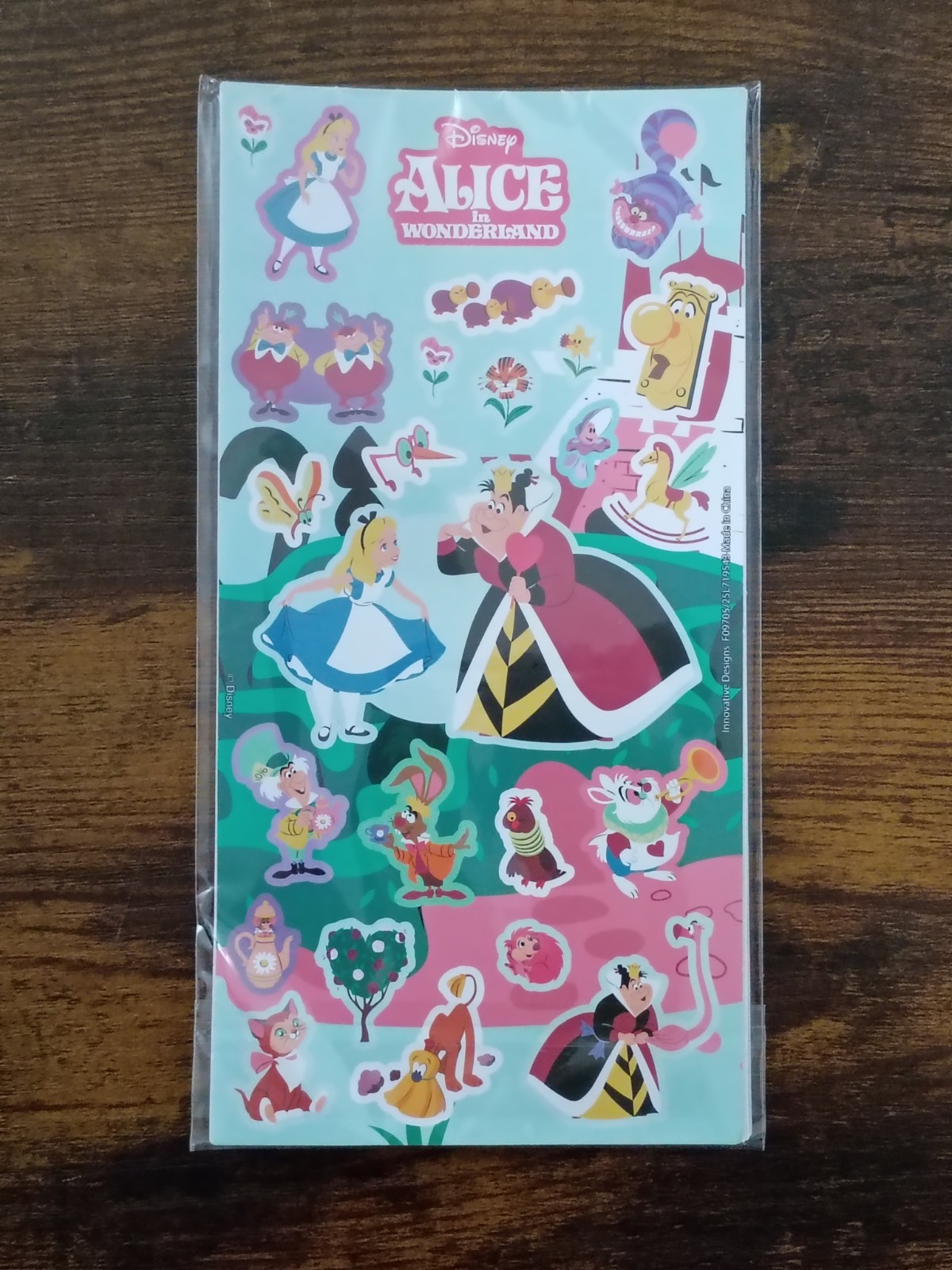 25-PCS ALICE IN WONDERLAND Sticker Sheet Disney Mad Hatter Cheshire Cat Queen