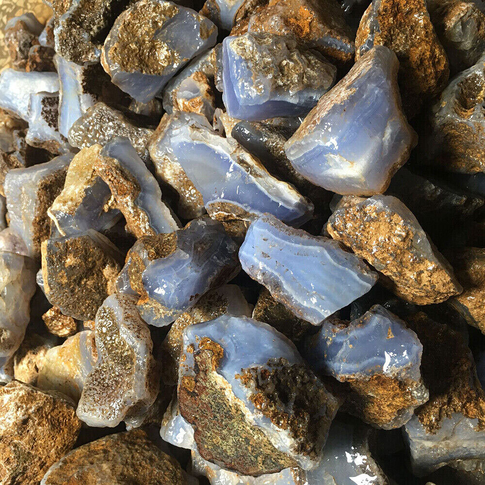 100g Raw Blue Lace Agate Stone – Rough Blue Lace Agate Healing Crystal Stone*