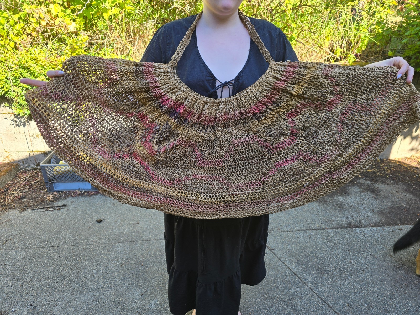 Vintage 1990s Large Handmade African Tribal Woven Fish Basket – Oversized 4+Feet