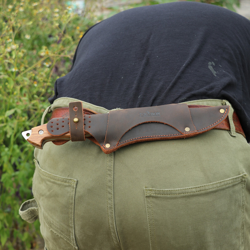 TOURBON Leather Hunt Knives Sheath Fixed Blade Horizontal/Vertical Belt Holder