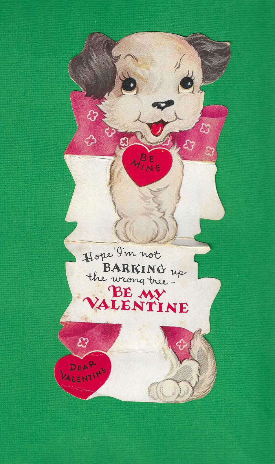vtg A-meri-Card flip fold 3-D I’m not BARKING BE MY VALENTINE Card Dog Puppy E
