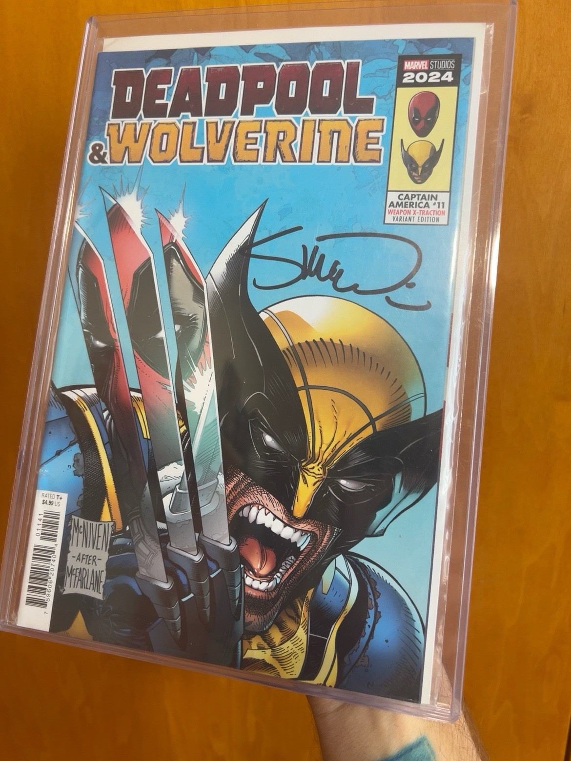 Captain America #11 Deadpool & Wolverine Variant Signed Steve McNiven w/ Pic NM