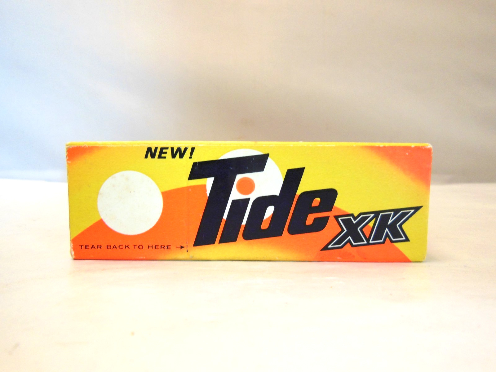 VINTAGE TIDE XK LAUNDRY DETERGENT UNOPENED FULL BOX 7 OUNCES – 1969