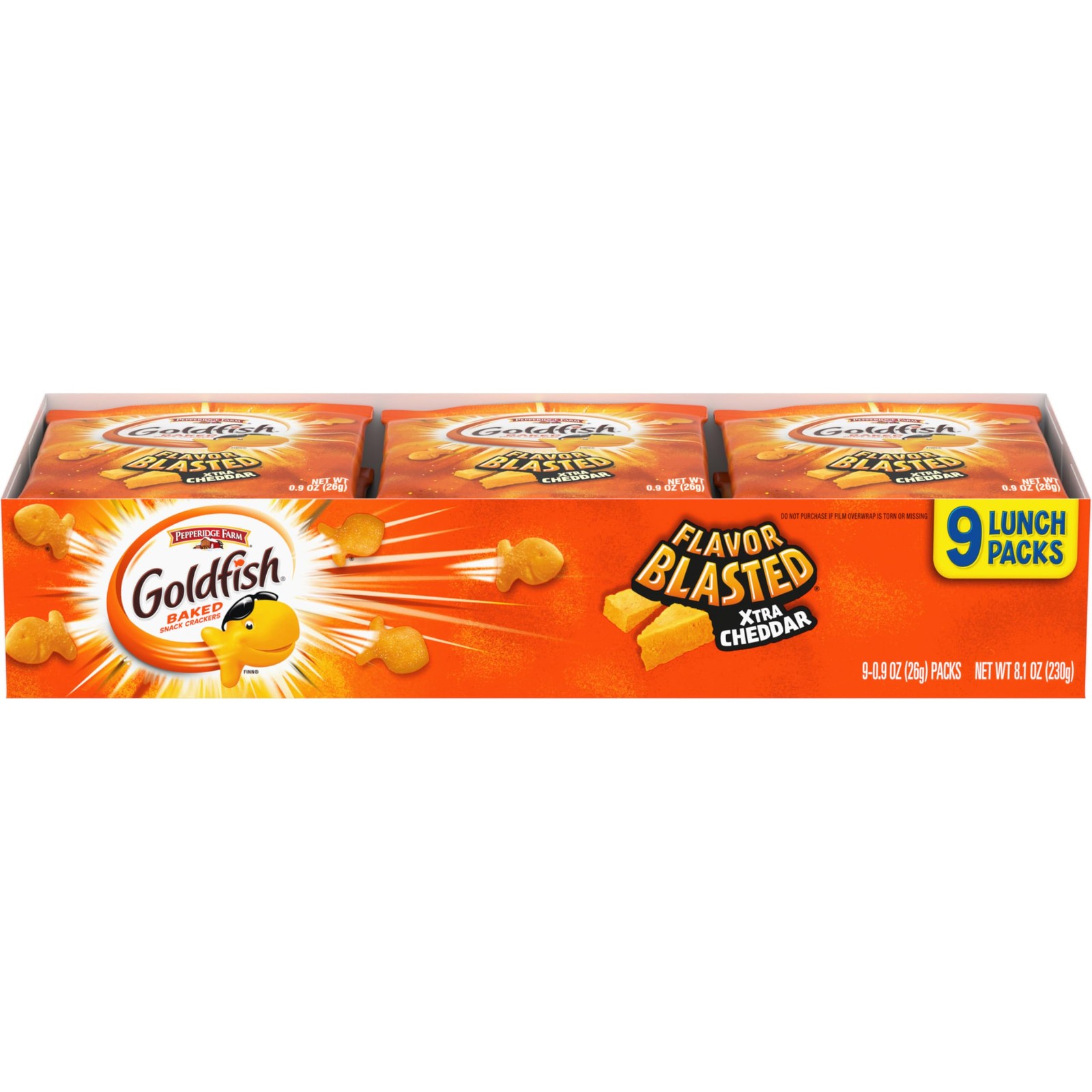 Goldfish Flavor Blasted Xtra Cheddar Cheese 1 Ounce (Pack of 9),