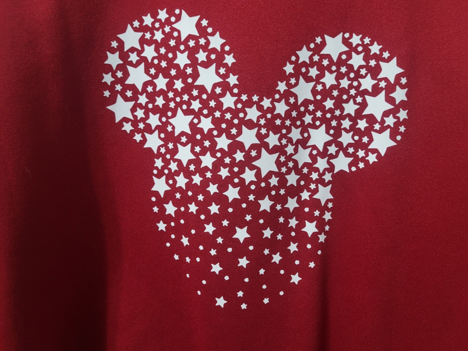 Mickey Star Face Design Sweater Red White Unbranded Polyester Long Sleeve M