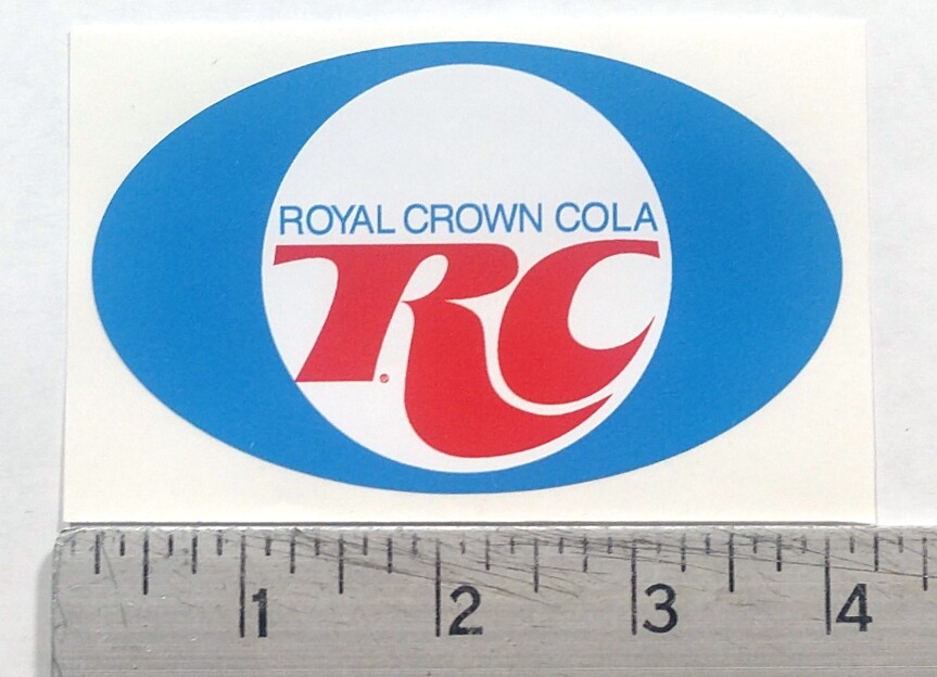 Vintage RC Cola Royal Crown oval sticker decal