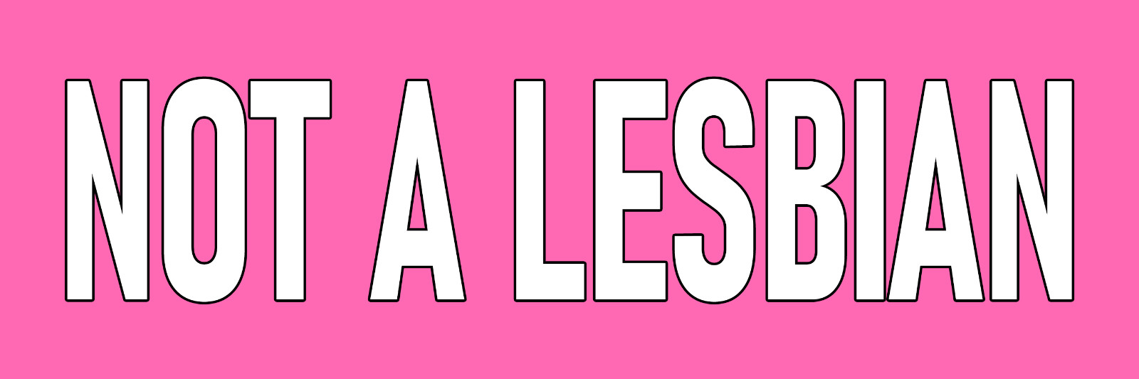Pink Not a Lesbian Sticker Large 3×9 Funny Car Meme Bumper Sticker