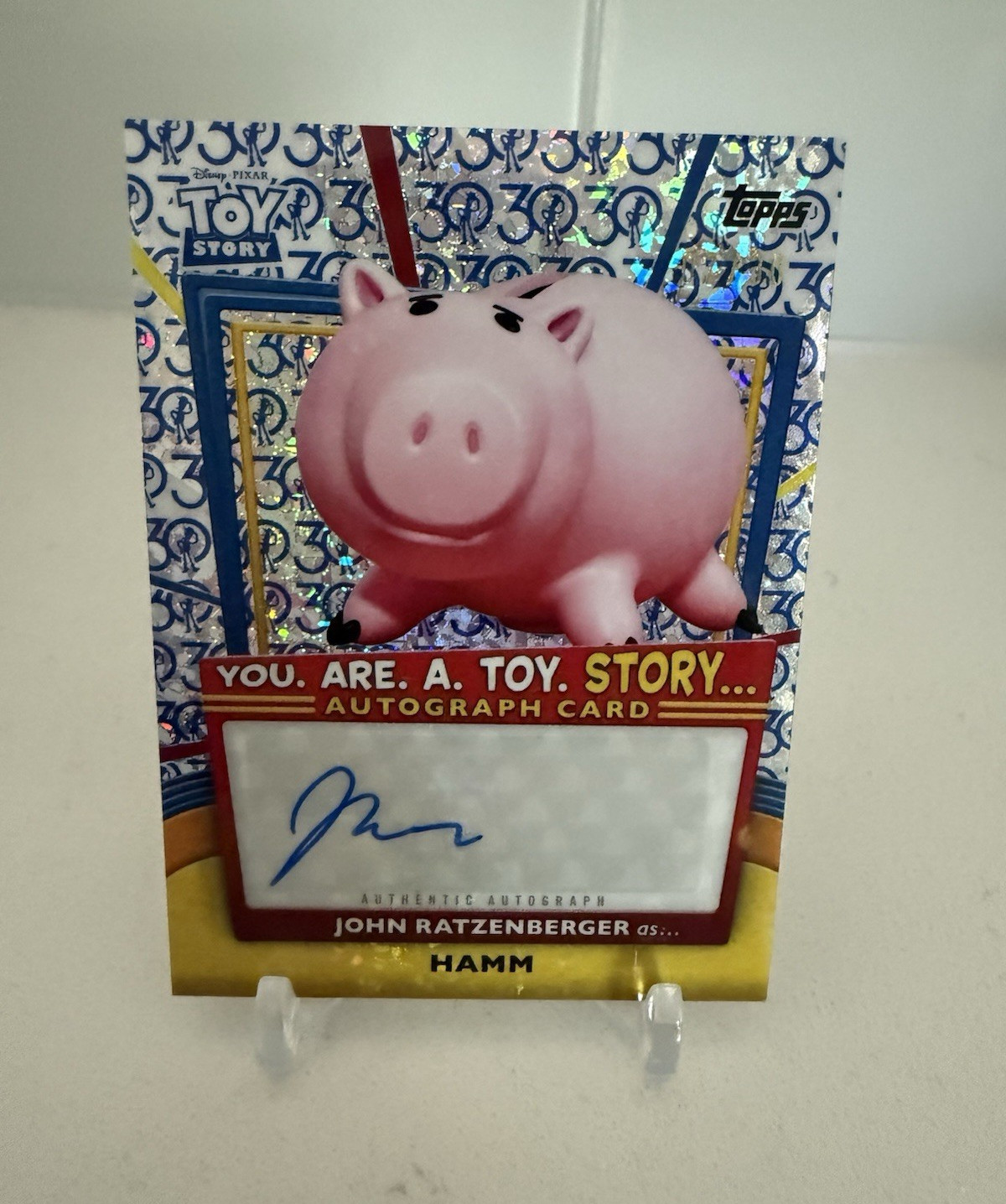 2025 Topps 30 Years of Toy Story Hamm YRT-JR Autograph John Ratzenberger 07/30