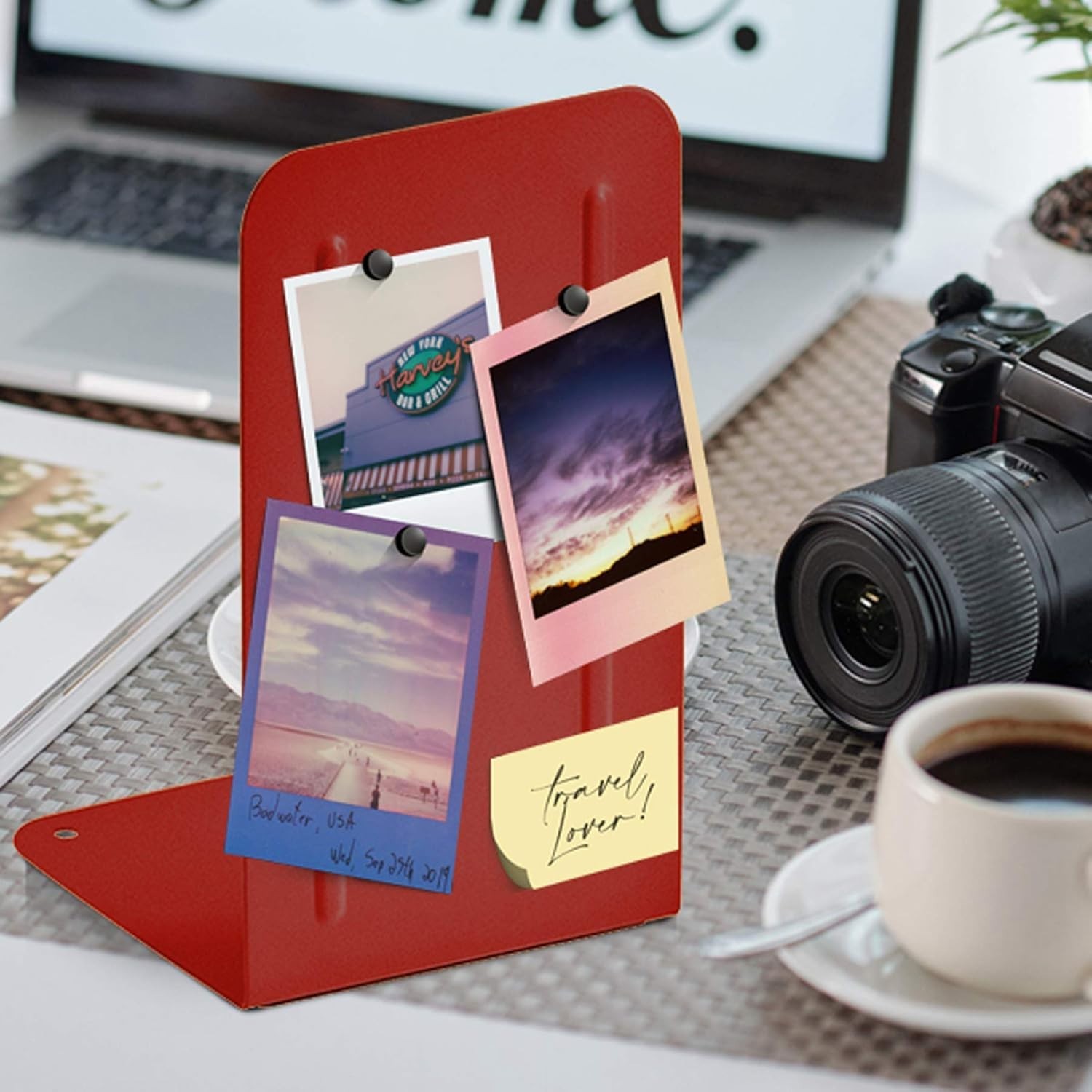 Compact Heavy-Duty Book Ends with Non-Slip Base, Perfect for Home & Office
