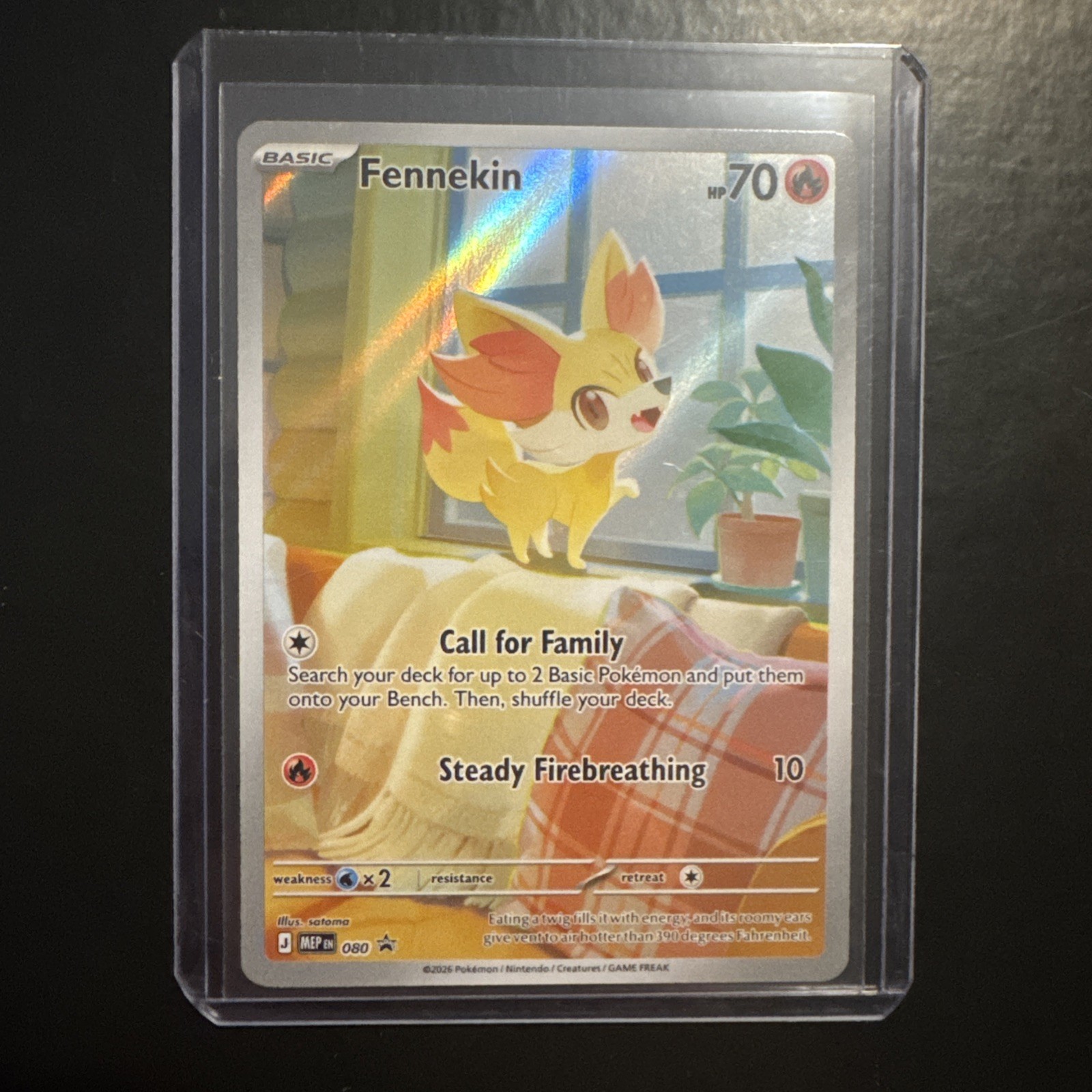 Fennekin 080 Me04: Chaos Rising Illustration Rare Full Art Holo Black Star Promo