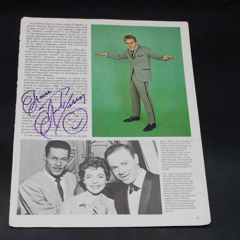Chuck Berry Signed Book Page Auto Autograph ZJ23291
