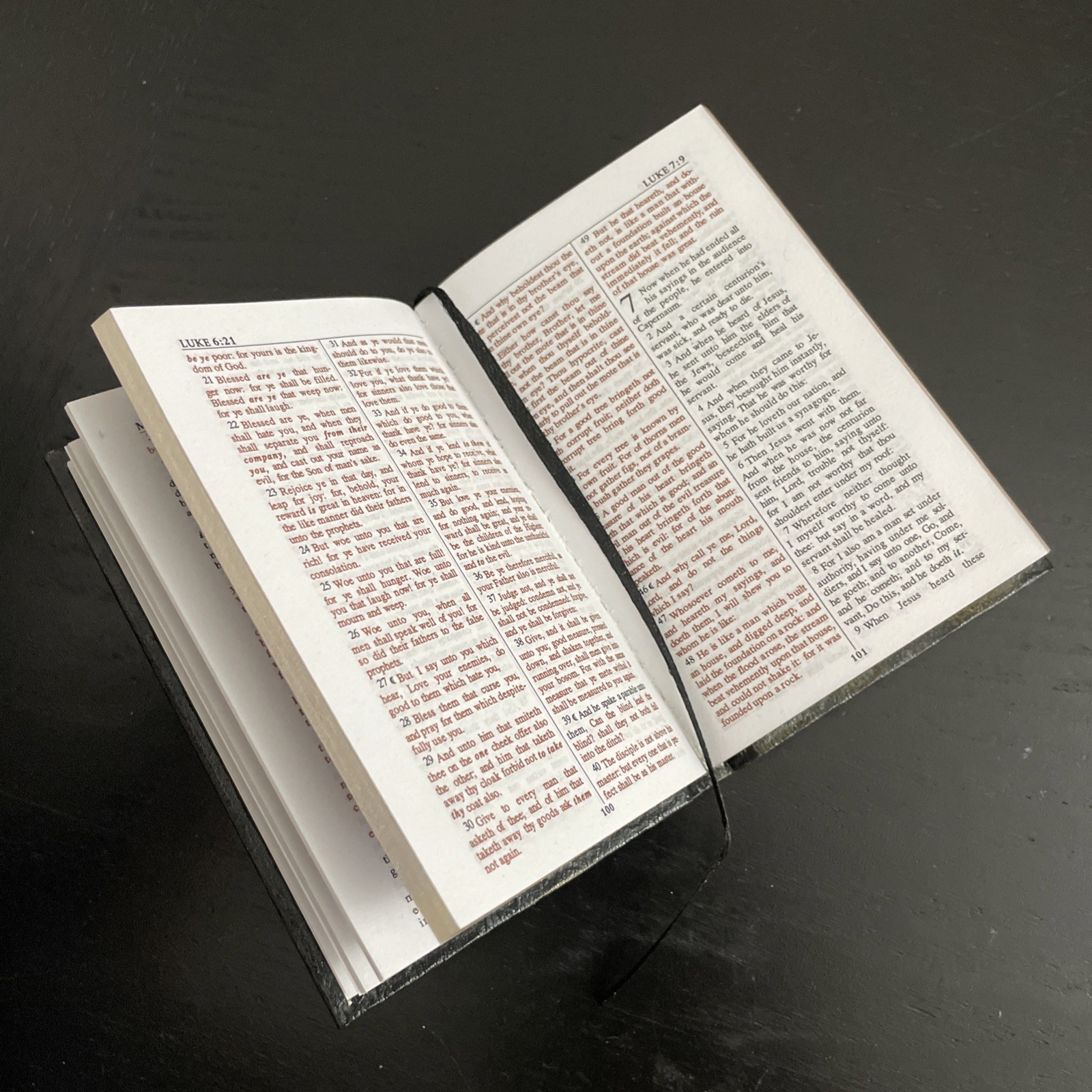 Holy Bible New Testament Red Letter Edition Black Cover Pocket Book Small Size