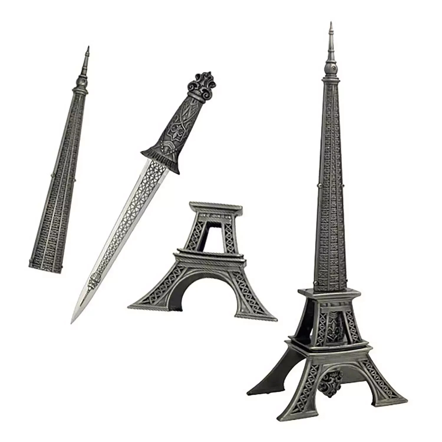 10Inch Eiffel Tower Letter Opener Blade Dagger Executive Knife Statue w/GIFT BOX