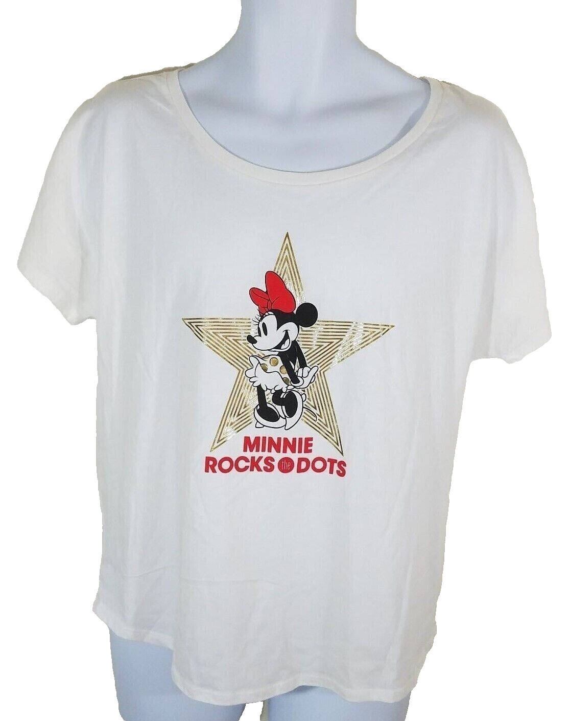 Disney Parks Minnie Rocks The Dots Star WDW 2018 White T-Shirt XL New