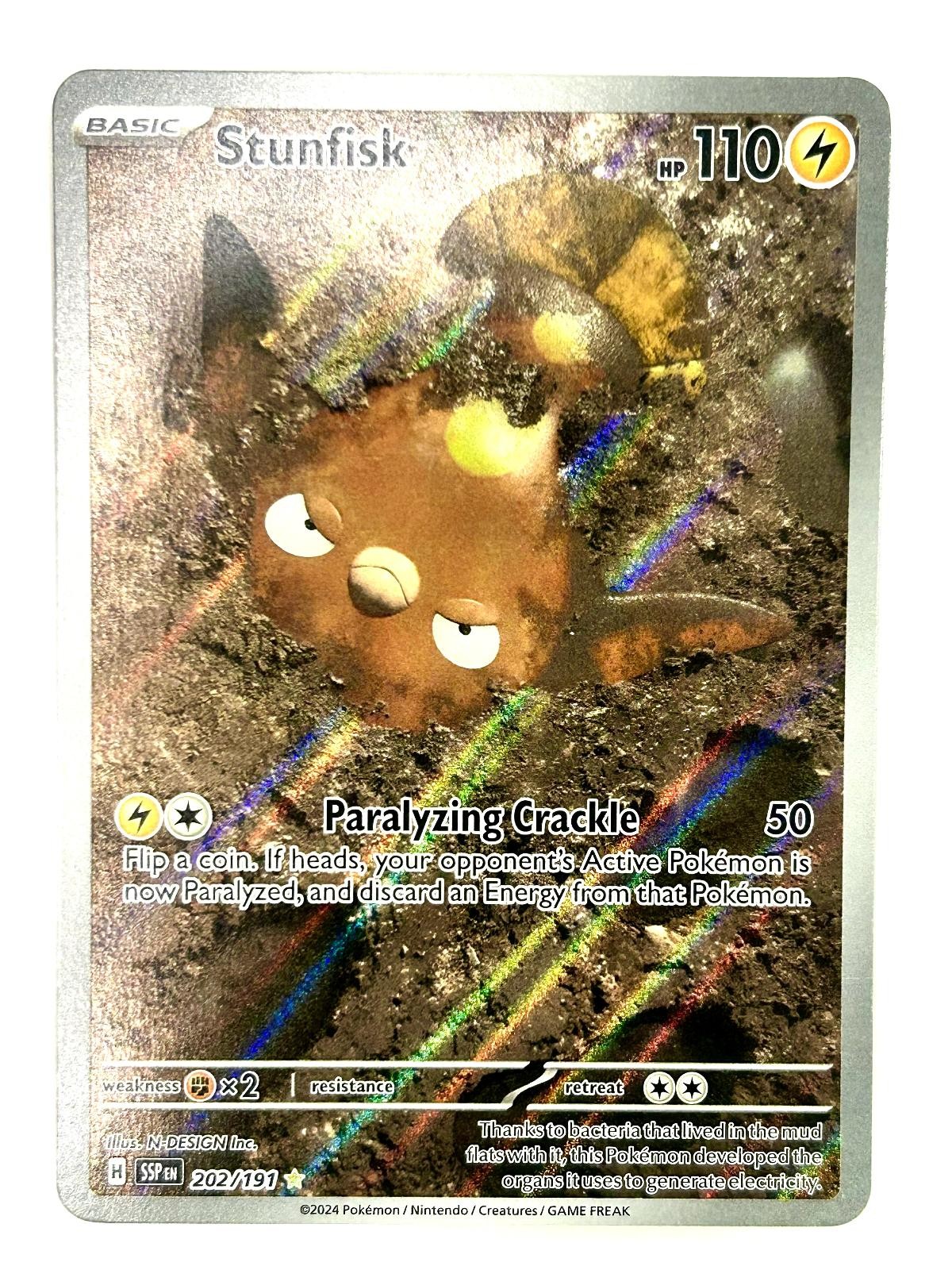 Stunfisk 202/191 Illustration Rare Surging Sparks Pokemon Holo Near Mint