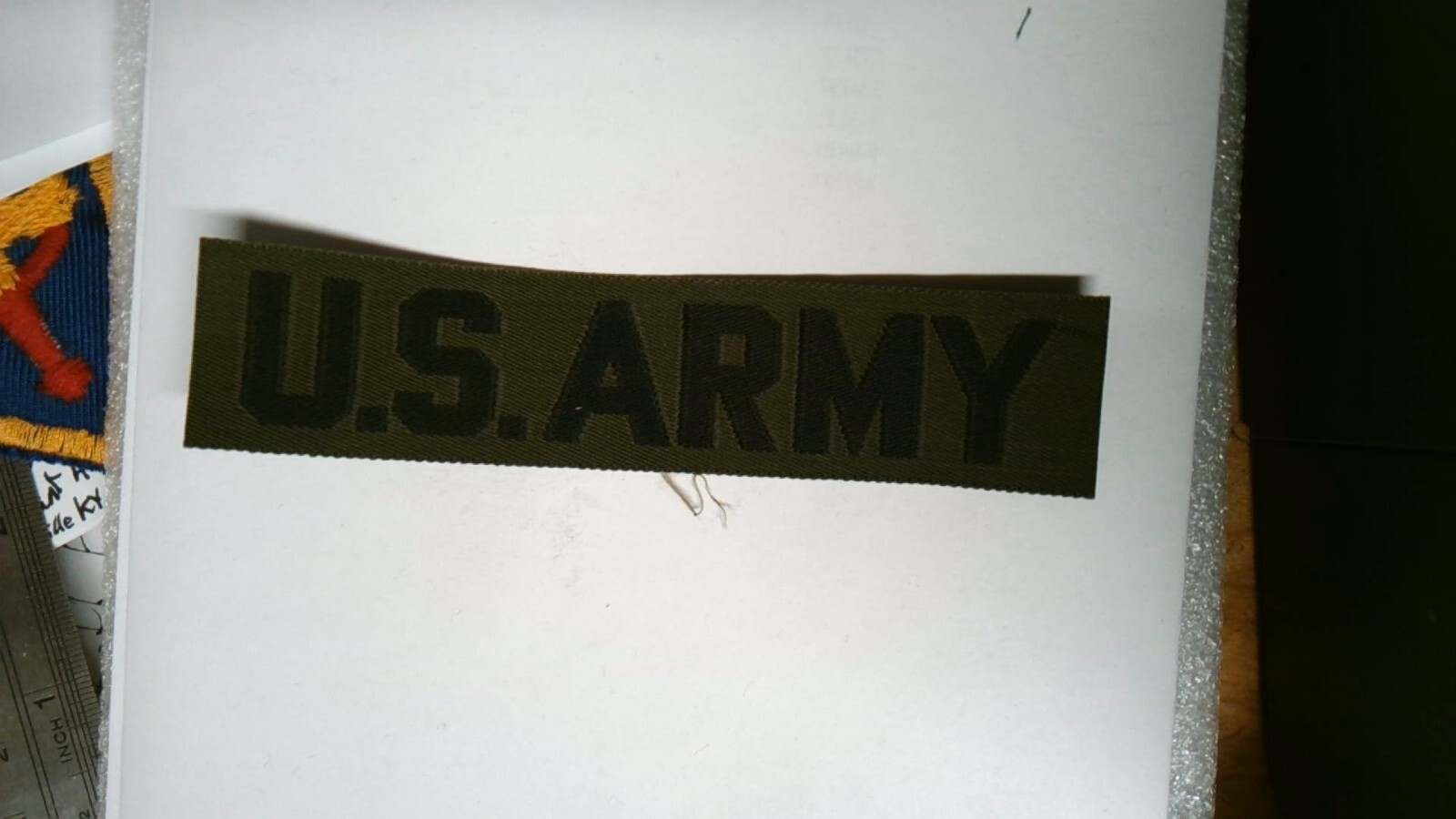 MILITARY PATCH SEW ON NAME TAPE TAG OD GREEN BDU US ARMY SYNTHETIC COMBAT USED