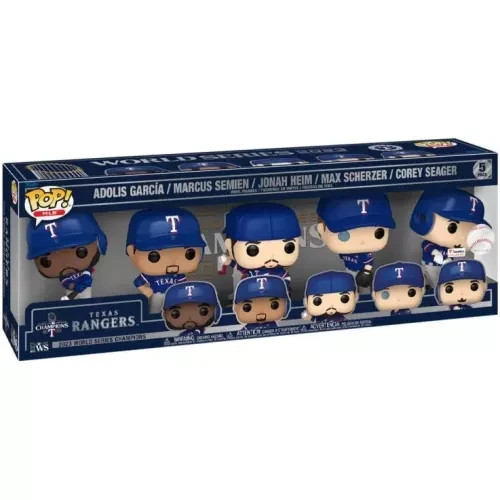Funko Pop! MLB Texas Rangers World Series Champions 2023 / 5 Pack – Exclusive