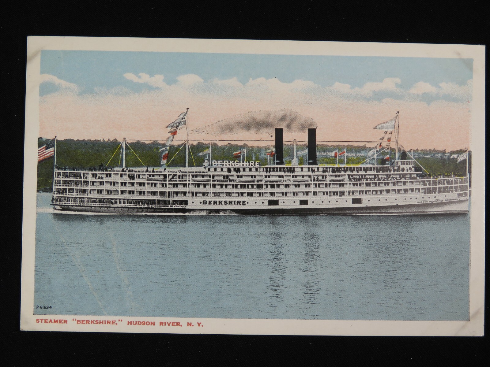 Antique Postcard Steamer Berkshire Hudson River NY B6912