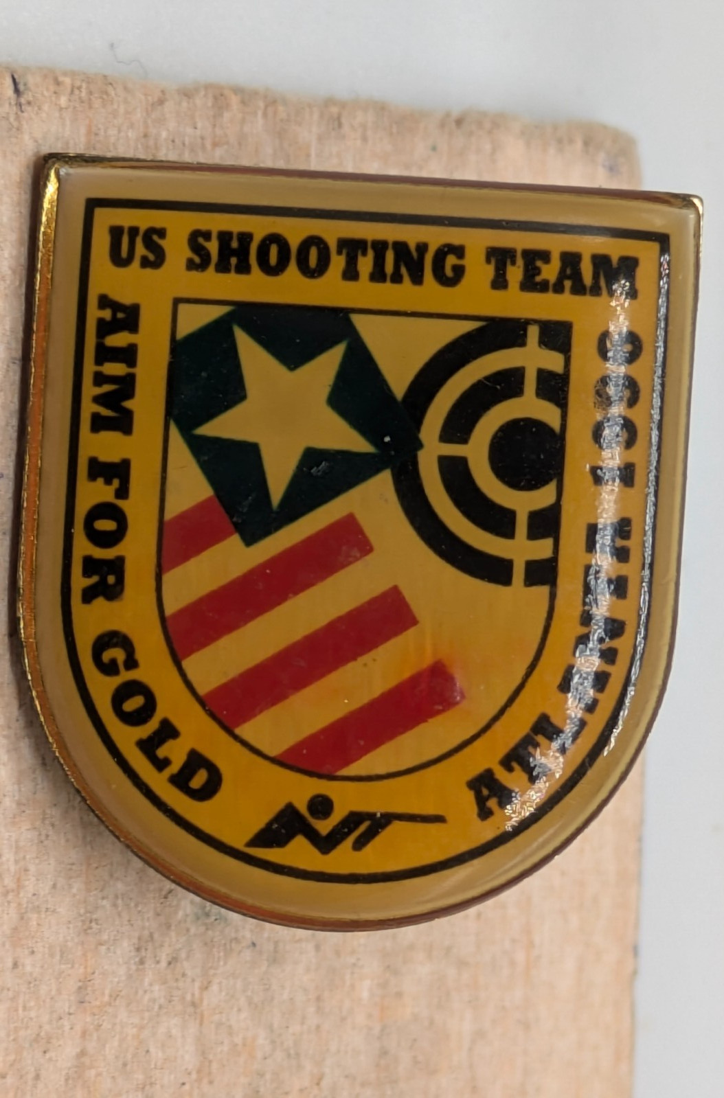 US Shooting Team Atlanta Olympics 1996 “Aim for Gold” Lapel Pin
