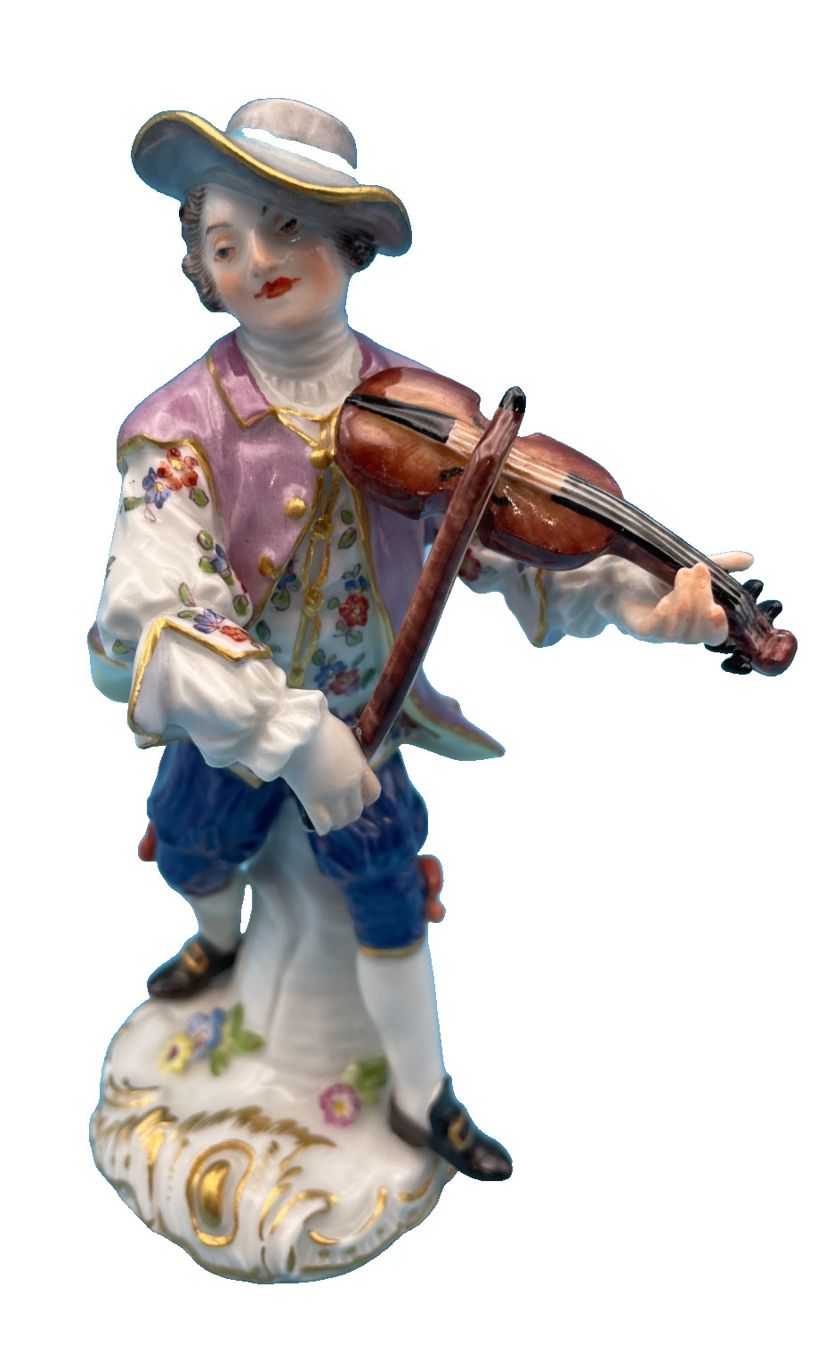Beautiful Meissen Germany Cross Swords Victorian Man Playing the Violin