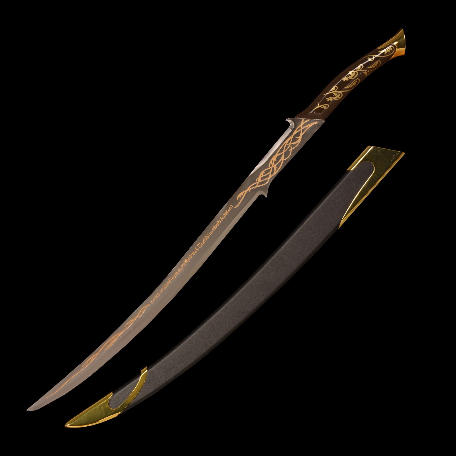 40.5in Elf Sword/Handmade sword/Stainless steel/Black sword/Cosplay/Collectible