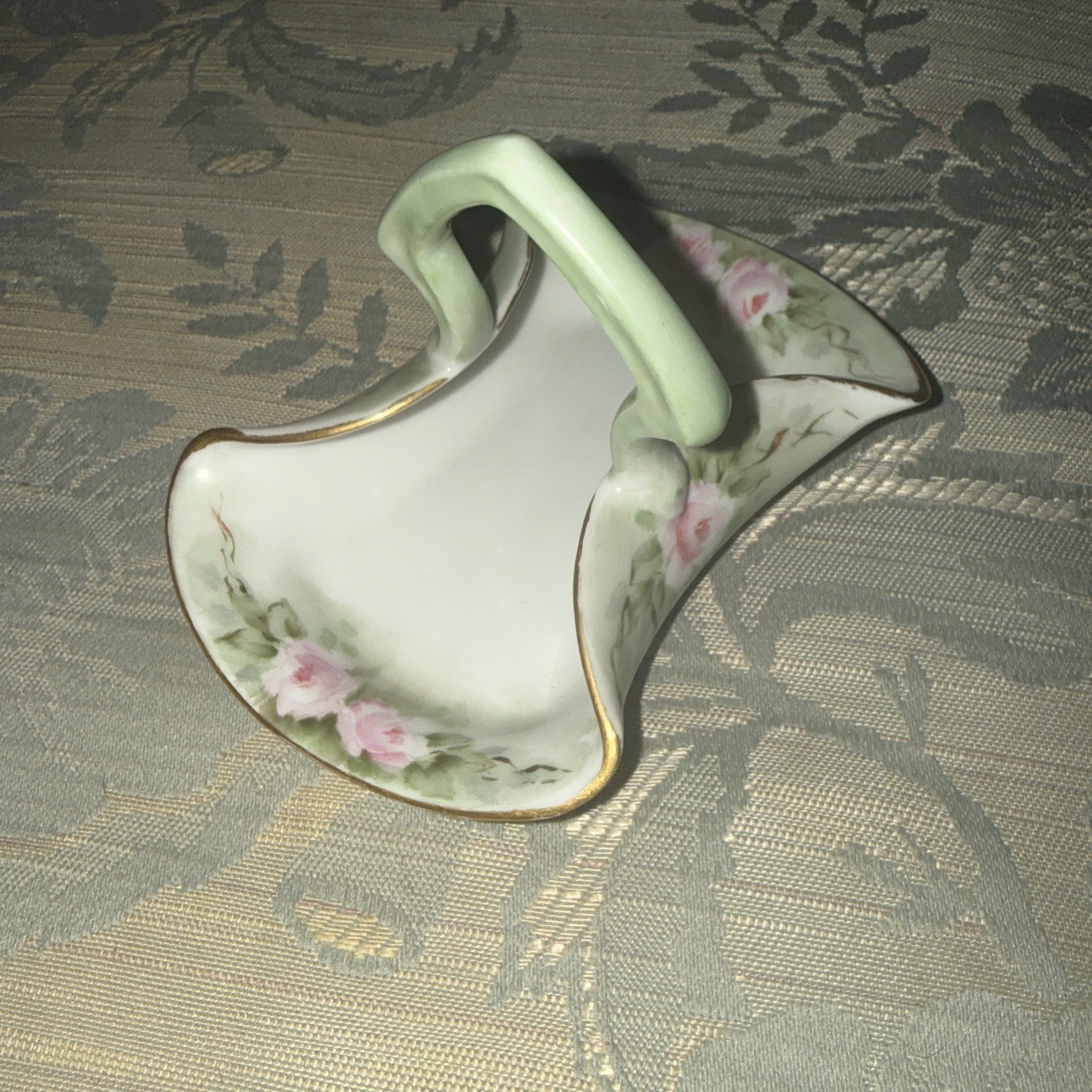 Antique Limoges Porcelain Bonbon Or Trinket Basket 1890 and 1920 Hand Painted
