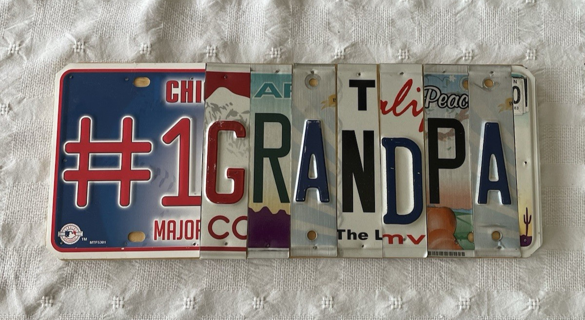 Novelty #1 Grandpa license plate. Composite of many plates.