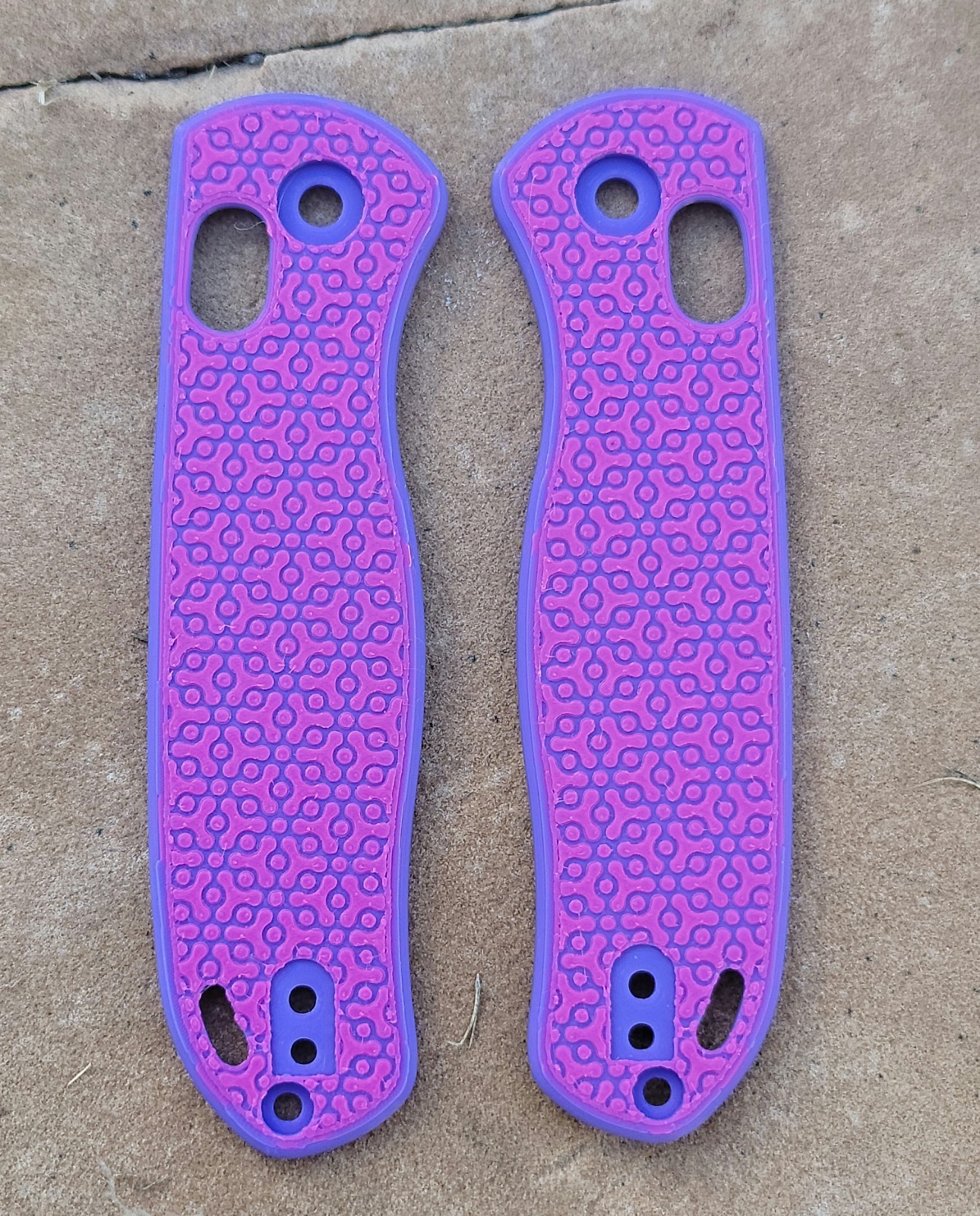 Kizer Drop Bear Custom Made Scales Purple & Pink Geometric PLA Plastic NO KNIFE