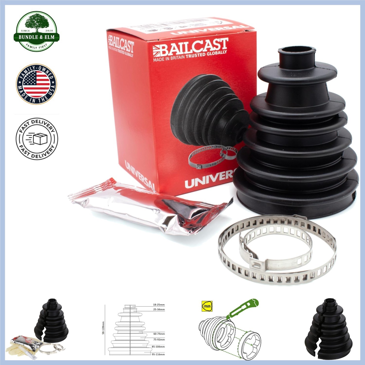 Universal Split Boot for CV Joints – Temperature and Tear Resistant Design