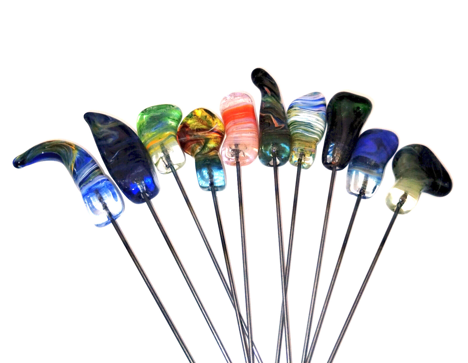 Single Multicolored Glass Bowl Poker/Pipe Cleaner USA