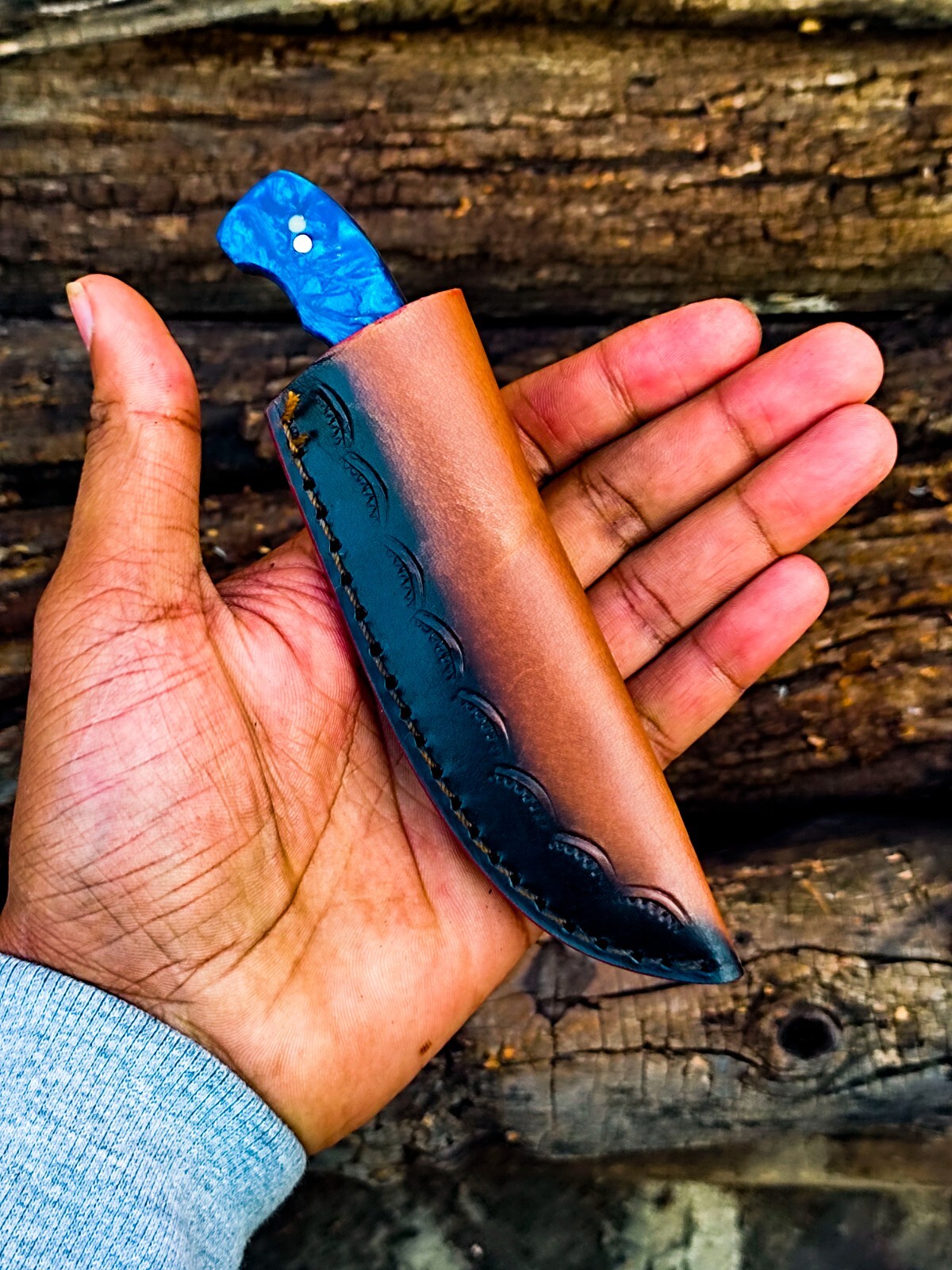 SHARD®™ CUSTOM HAND FORGED Damascus Steel EDC Mini Neck Knife W/Sheath