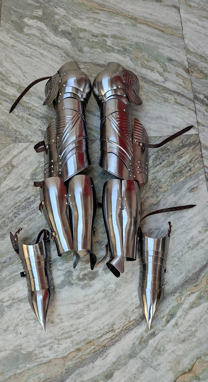 German Gothic Knight Leg Armor Full Steel Gothic Guards Handmade Medieval