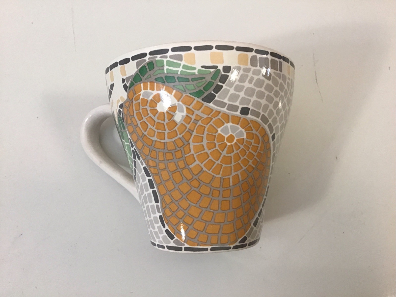 Sango Zoey Vtg Mosaic Fruit & Grape Pattern Cup and Oval Saucer Set (Multiples)