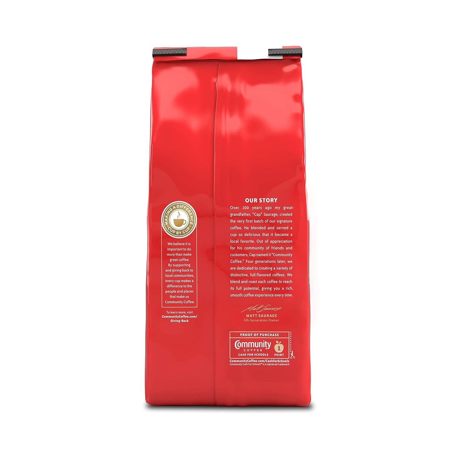 Community Coffee Half-Caff 72 Ounce, Ground Coffee, Medium Dark Roast, 12 Ounc