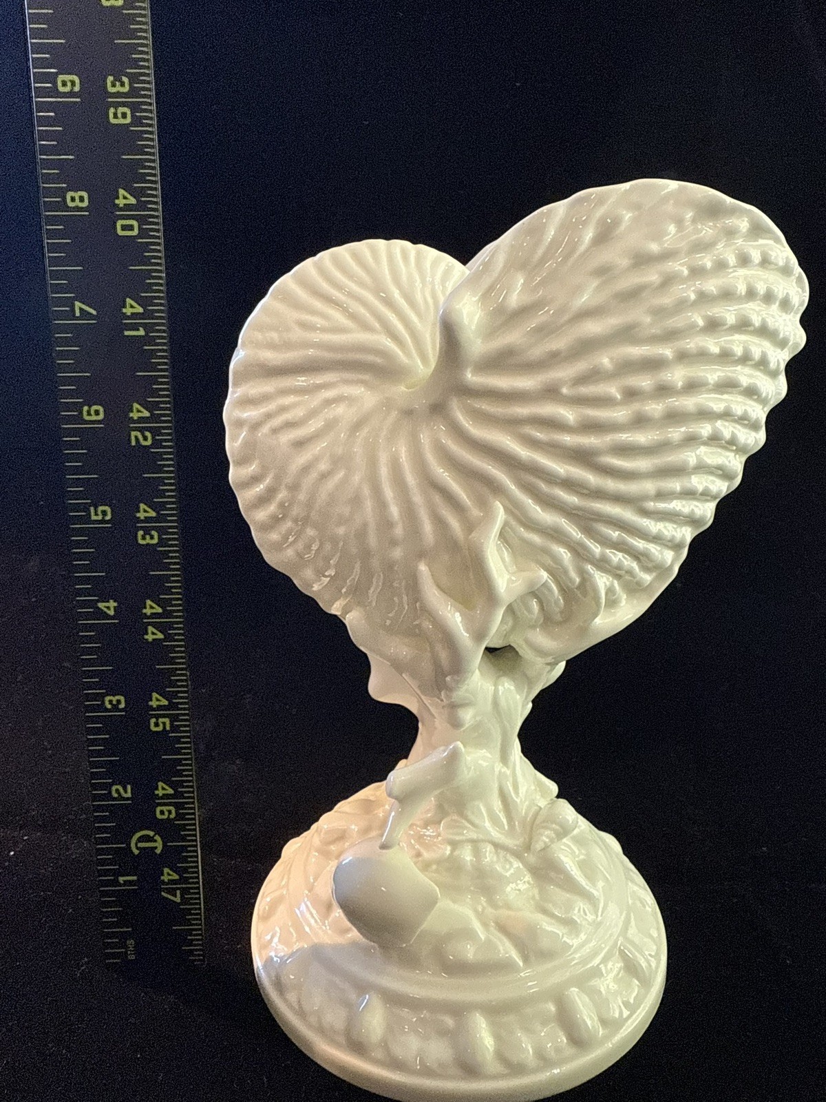 ROYAL WORCESTER ENGLAND NAUTILUS SHELL ON CORAL BASE VASE