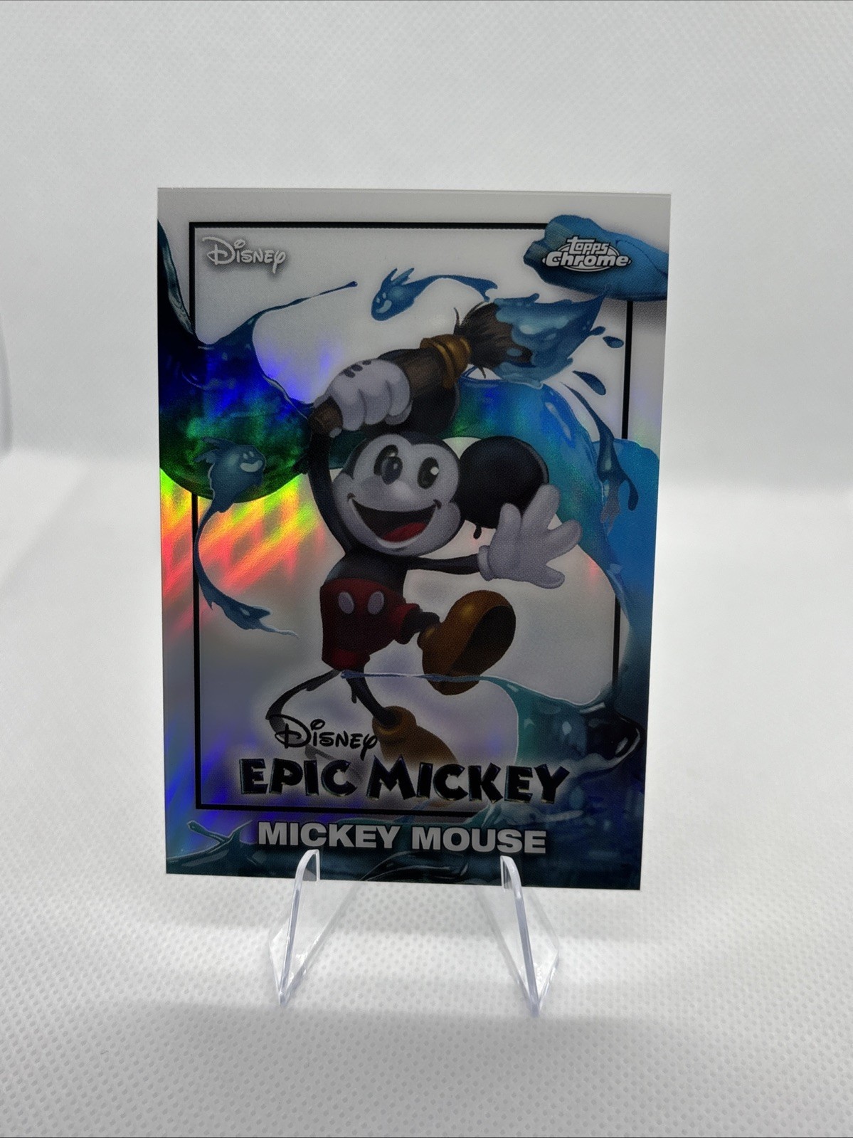 2026 Topps Disney Neon Mickey Mouse Epic Mickey Chrome #EM-1