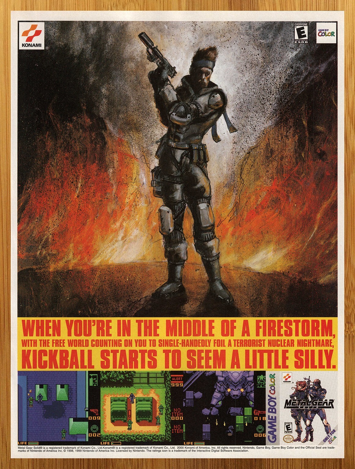 1998 Metal Gear Solid Gameboy Color Vintage Print Ad/Poster Video Game Promo Art
