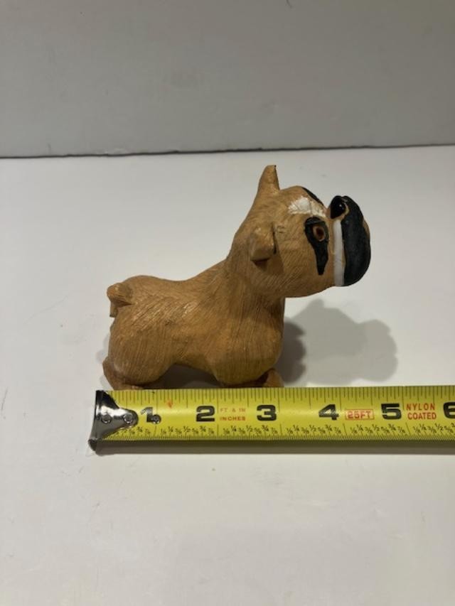 Artesania Rinconada Boxer Dog Figurine 4” Pottery Clay Uruguay Retired READ