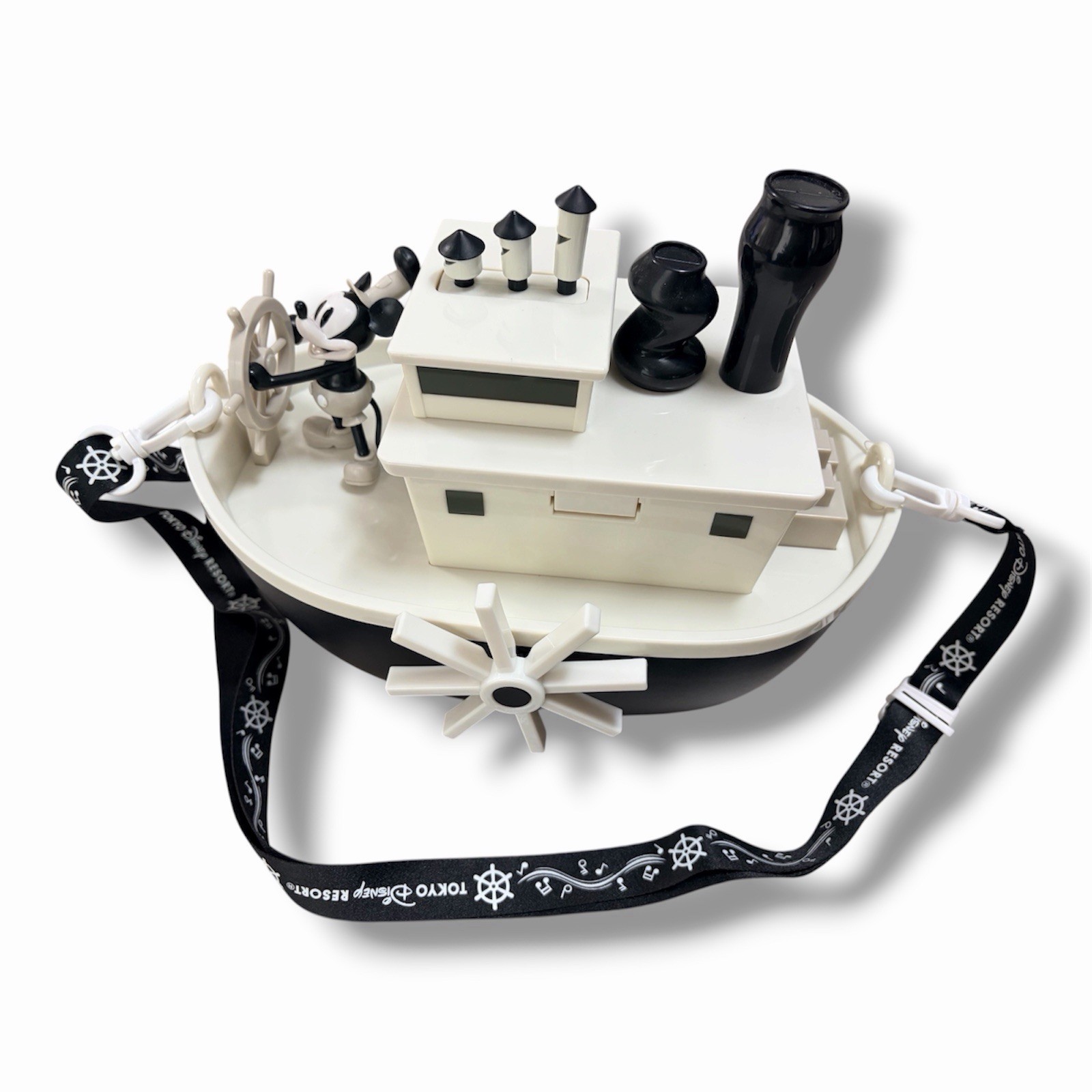 Tokyo Disney Resort Steamboat Willie Mickey Mouse Popcorn Bucket With Strap