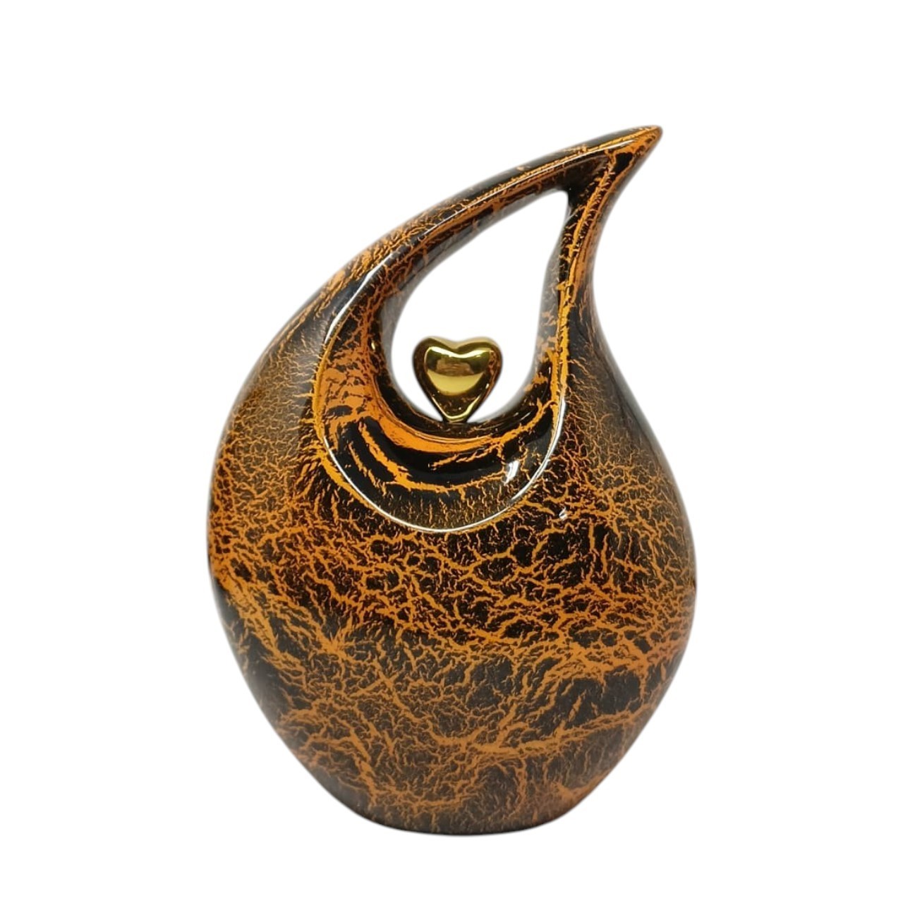 Elegant Teardrop Cremation Urn Heart Design Memorial Ashes Urn w/ Velvet Bag