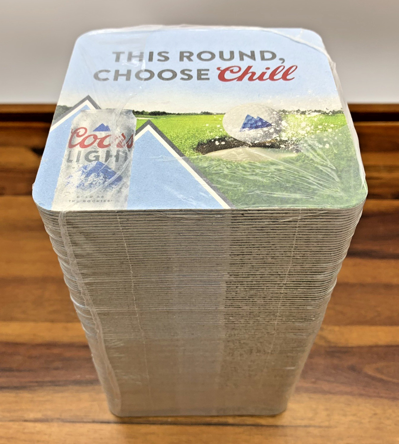 Coors Light Bar Coasters Qty 100 Golf Restaurant Beer 4” x 4″ Sealed 2026 New