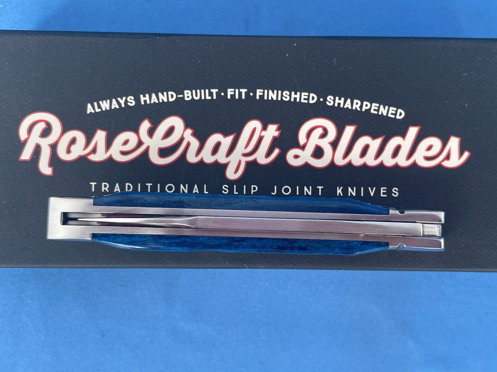 RoseCraft Blades RCT017-BJB Tanasi Lake Tear Drop Knife Blue Jigged Bone