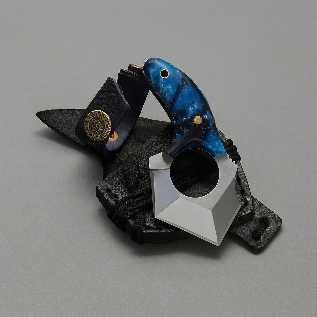 THE CELLUS – Custom Hand Forged – Neck Knife – Acrylic Scales – Camping Knife US